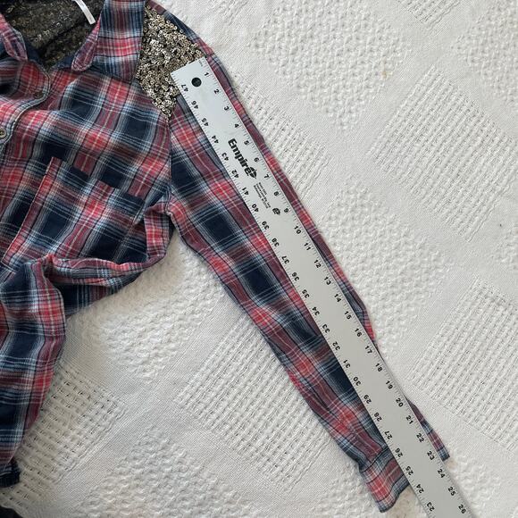 Free People Little Bit of Sugar plaid flannel sequin mesh panels TLS2 2011 - Picture 4 of 10